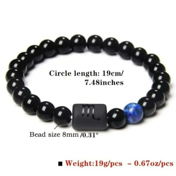 NWT - Scorpio Tiger Eye Stone Bead Bracelet (SKU 0111) - Picture 3 of 6